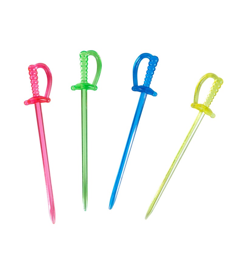 Jacent Multicolored Plastic Sword Appetizer Cocktail Picks, 40 Count per Pack, 1-Pack - Image 2
